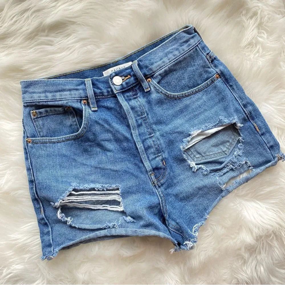 PacSun Ultra High Rise Vintage Distressed Denim Shorts